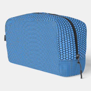 Sac de toilette à motif bleu noir hexagonal
