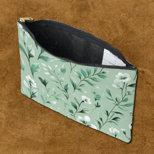 Sac de toilette à motif botanique en verts subtils