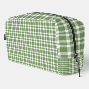 Sac de toilette à motif carreaux vert blanc