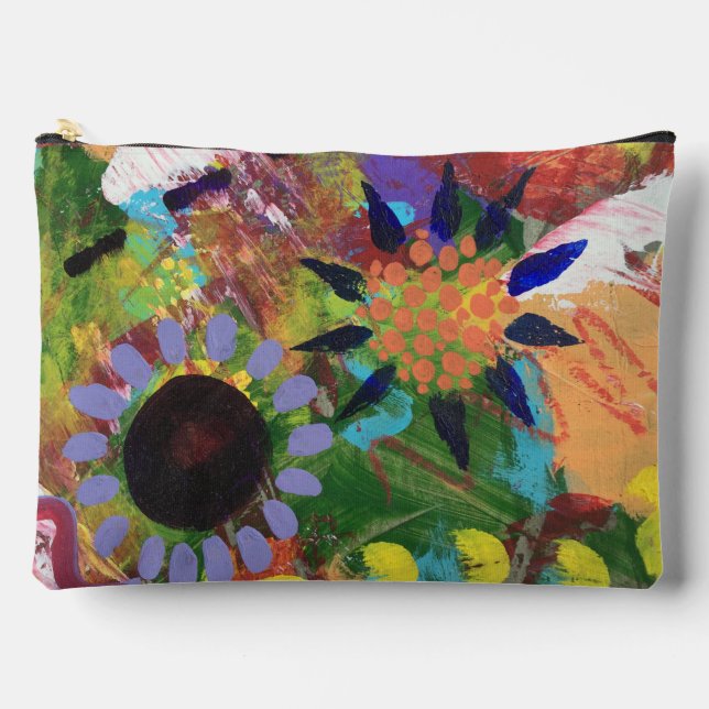 Sac de toilette à motif de fleurs abstraites (Recto)