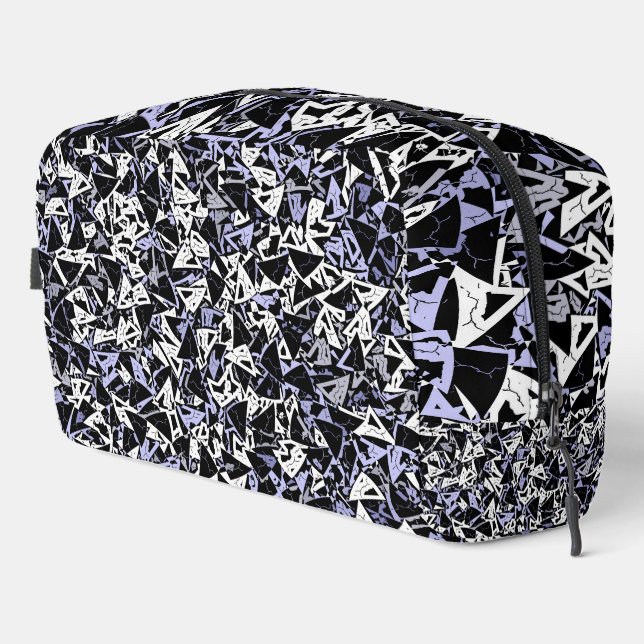 Sac de toilette à motif de triangle noir violet (Coin droit)