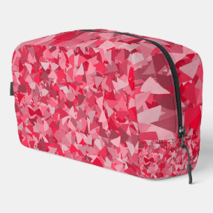 Sac de toilette à motif de triangle rose rouge