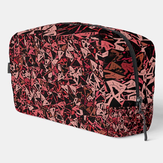 Sac de toilette à motif de triangle rose rouge (Coin droit)