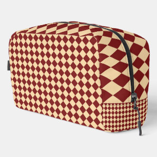 Sac de toilette à motif diamant à carreaux rouges