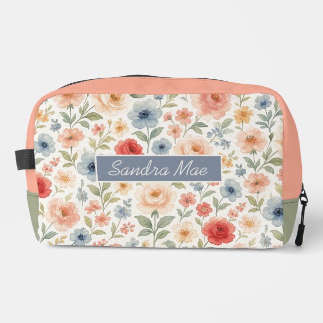 Sac de Toilette à Motif Floral Élégant et Chic (Recto)