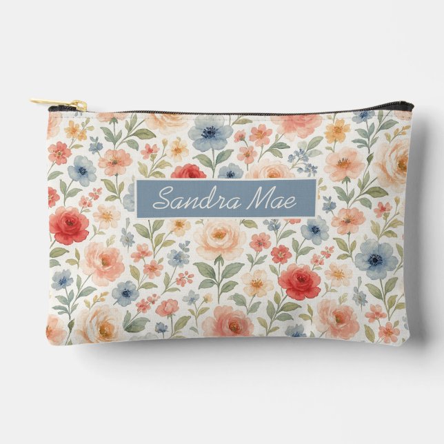 Sac de Toilette à Motif Floral Élégant et Chic (Recto)