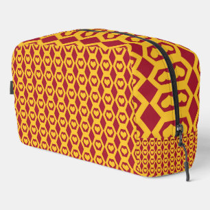 Sac de toilette à motif hexagonal de coeurs grenat