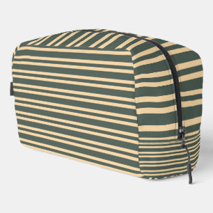 Sac de toilette à motif rayures vert jaune