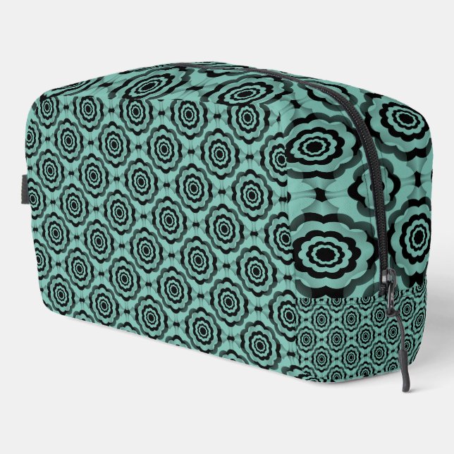 Sac de toilette à motif sans couture de fleurs noi (Coin droit)