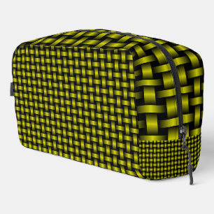 Sac de toilette à motif tissé jaune et noir