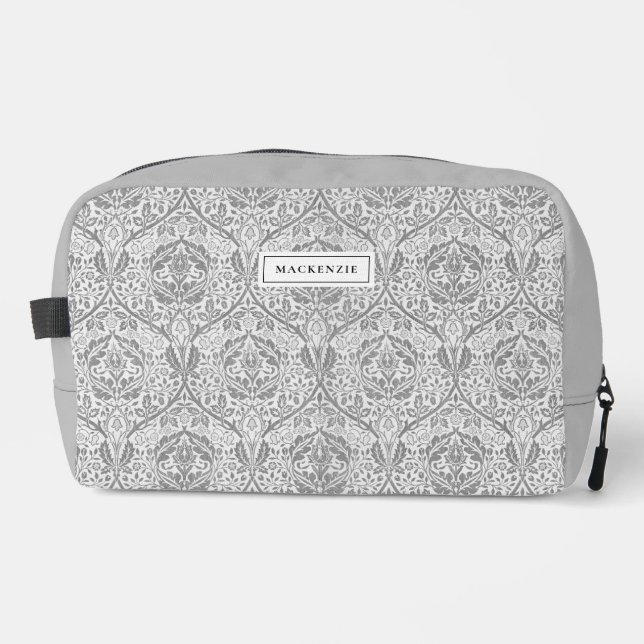 Sac de toilette à motifs floraux gris élégant (Recto)