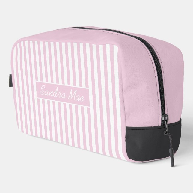 Sac de toilette à rayures chic et élégant (Coin droit)