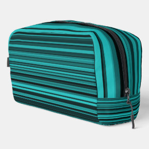 Sac de toilette à rayures noir sarcelle