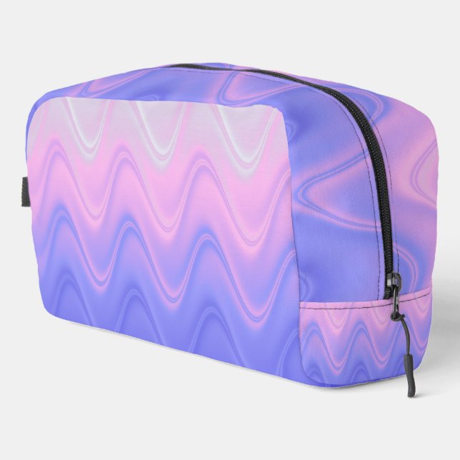 Sac de toilette abstrait rose violet ondulé (Coin droit)