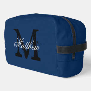 Sac de toilette bleu marine monogramme personnalis