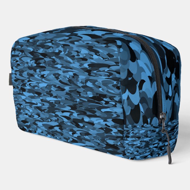 Sac de toilette bleu noir à motif abstrait (Coin droit)