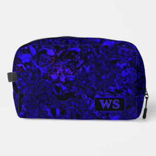 Sac de toilette bleu vibrant à monogramme