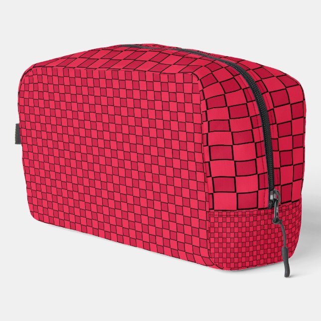 Sac de toilette damier rouge noir (Coin droit)