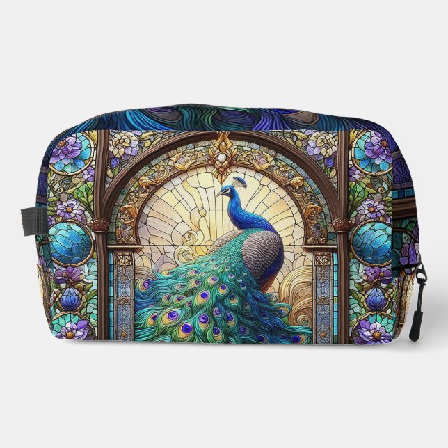 Sac de toilette Dopp Kit Paon Arc-en-Ciel (Recto)