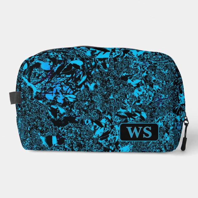 Sac de toilette en bleu clair vibrant avec monogra (Recto)