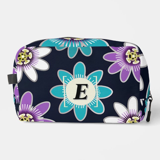 Sac de toilette floral à fleurs à monogramme sur m (Recto)