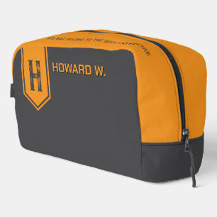 Sac de toilette gris orange pour homme/père