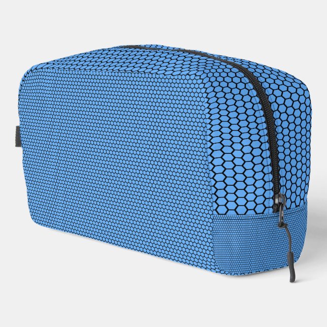 Sac de toilette Hexagon Blue Black Motif (Coin droit)