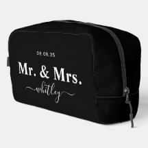 Sac de toilette M. & Mme pour couple (noir)
