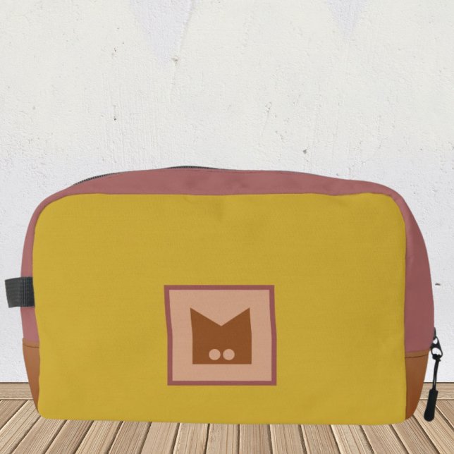 Sac de toilette monogramme rouge jaune coloré (Créateur téléchargé)