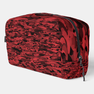 Sac de toilette motif abstrait rouge noir