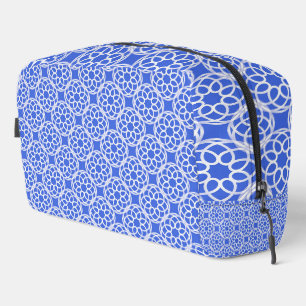Sac de toilette Motif bleu blanc géométrique