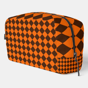 Sac de toilette Motif Brown Orange Diamond Checker