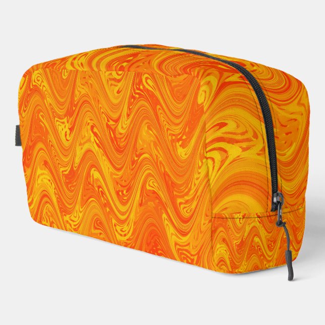 Sac de toilette Motif orange jaune marbling (Coin droit)