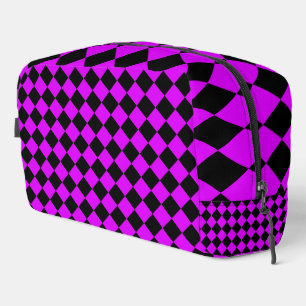 Sac de toilette Motif violet noir Checker diamant
