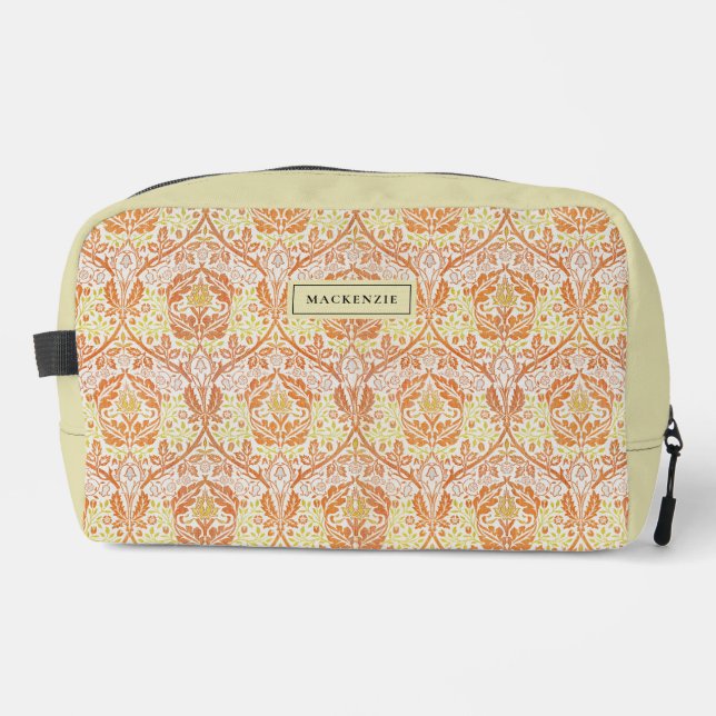Sac de toilette Orange Floral élégant (Recto)
