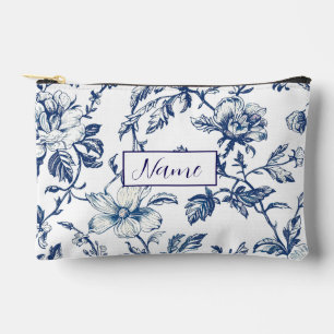 Sac de toilette personnalisé - Design de fleurs bl