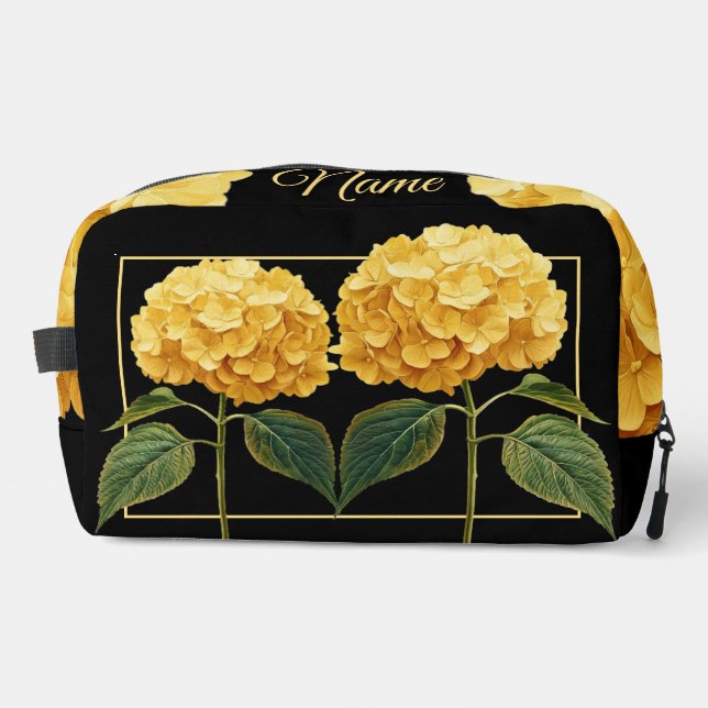 Sac de toilette personnalisé - Hydrangée jaune (Recto)