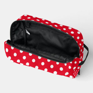 Sac de toilette pois rouge et blanc