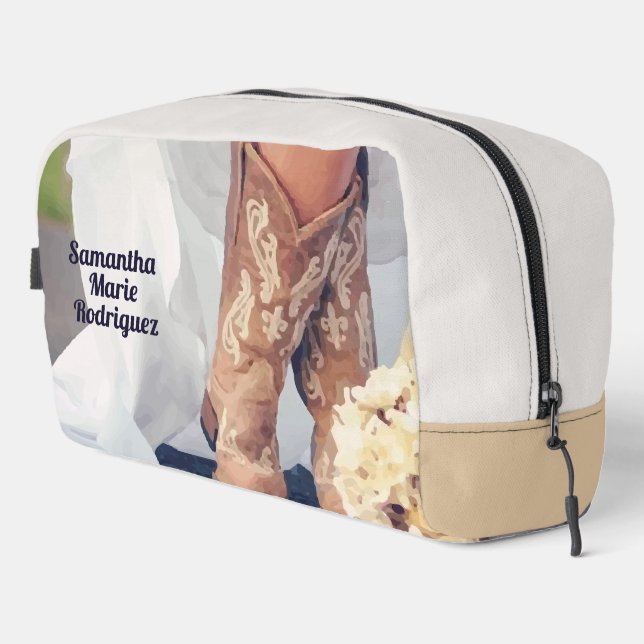 Sac de toilette pour mariage Texas Bride in Boots (Coin droit)