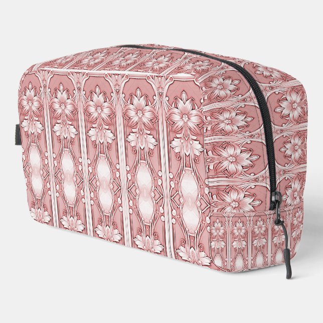 Sac de toilette rose Floral (Coin droit)