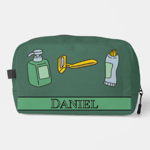Sac de toilette vert personnalisé pour homme