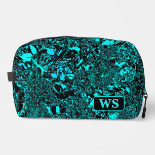 Sac de toilette vibrant sarcelle à monogramme 