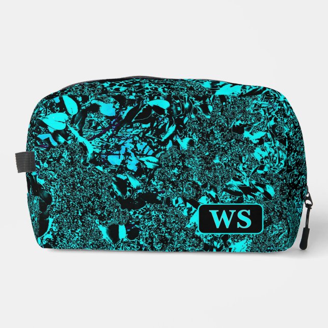 Sac de toilette vibrant sarcelle à monogramme  (Recto)