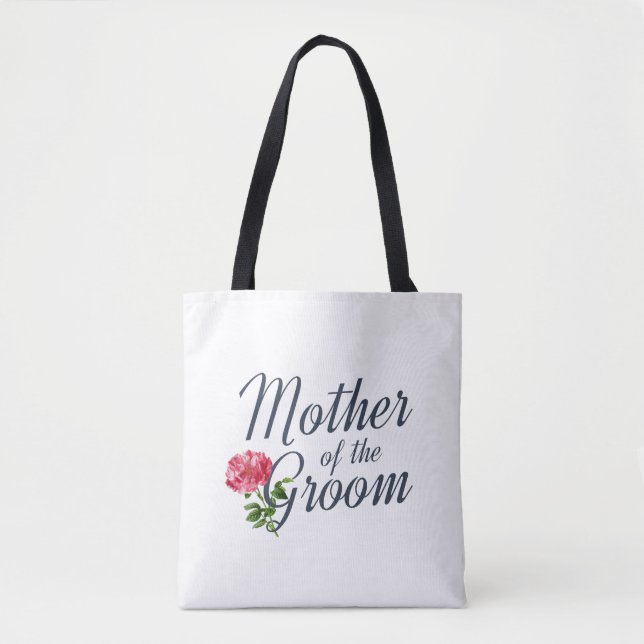 Sac de tote calligraphié pour la mère du marié | S (Devant)