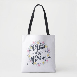 Sac de tote calligraphie pour mariage de la mère d
