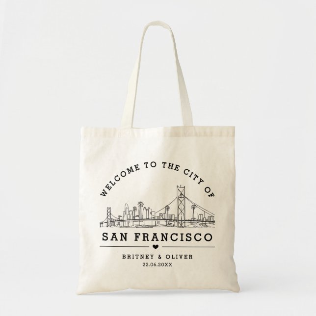Sac de tote de la skyline de San Francisco – Cadea (Devant)