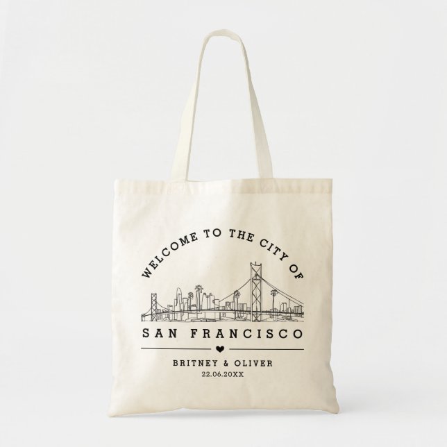 Sac de tote San Franciso Skyline – Cadeau de maria (Devant)