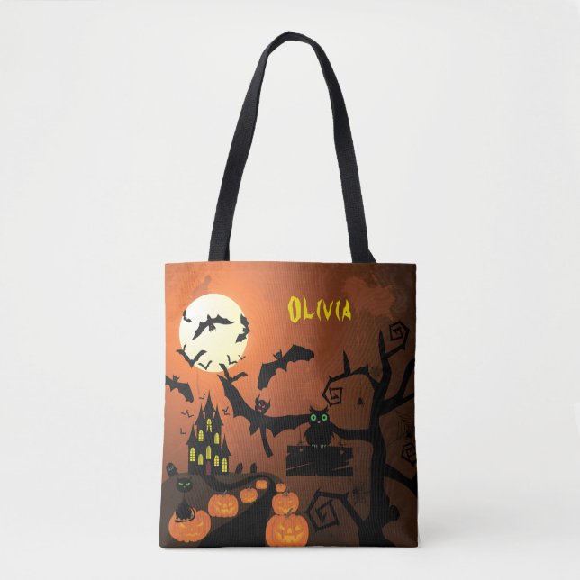 Sac de Trick or Treat Maison Hantée (Devant)