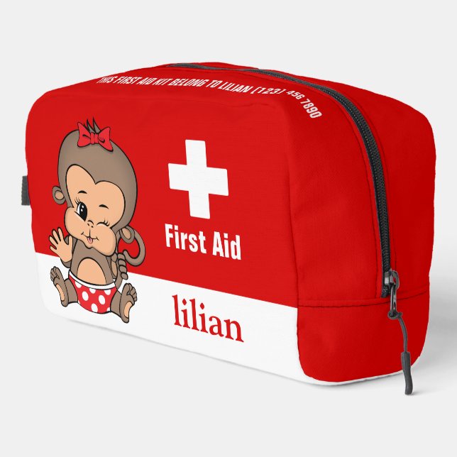 Sac de trousse de premiers soins pour singe mignon (Coin droit)