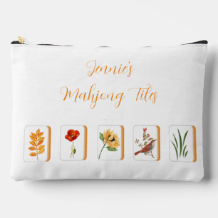 Sac de tuiles de mahjong Fleur et Oiseau Bam